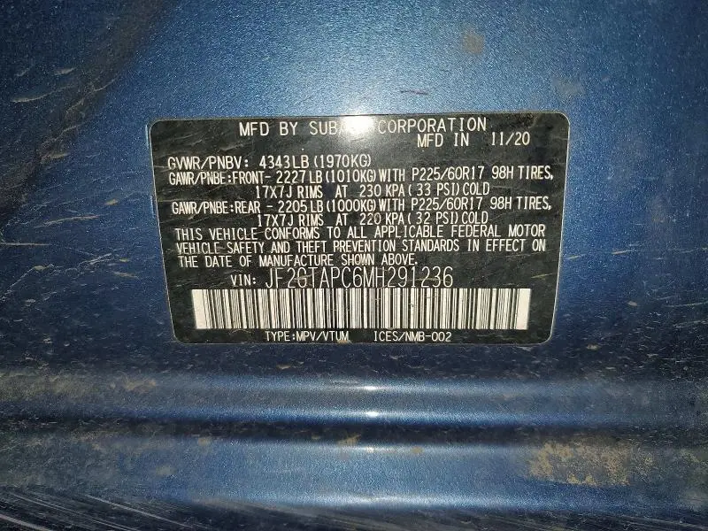 2021 SUBARU CROSSTREK PREMIUM  