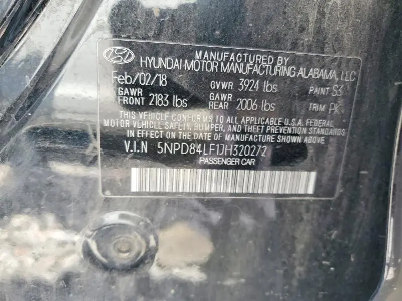 2018 HYUNDAI ELANTRA SEL  