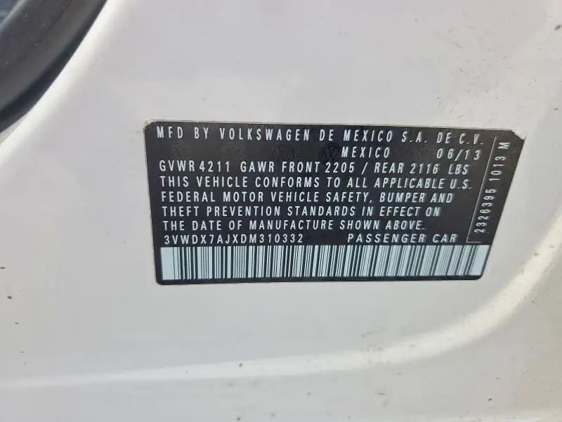 2013 VOLKSWAGEN JETTA SE  