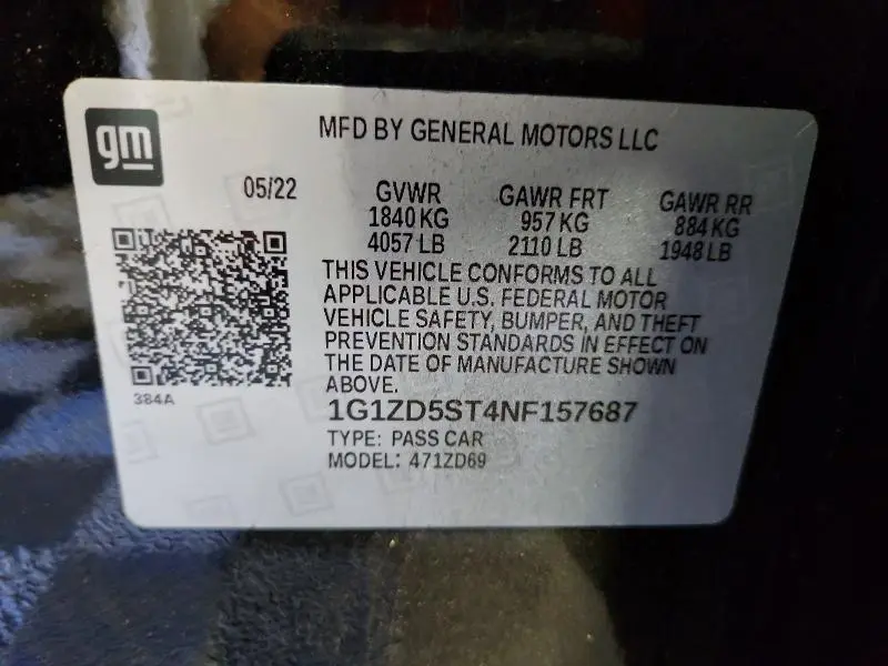 2022 CHEVROLET MALIBU LT  