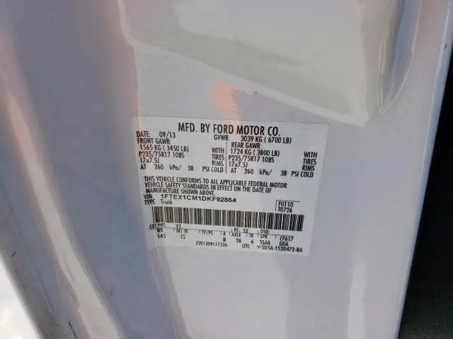 2013 FORD F150 SUPER CAB  