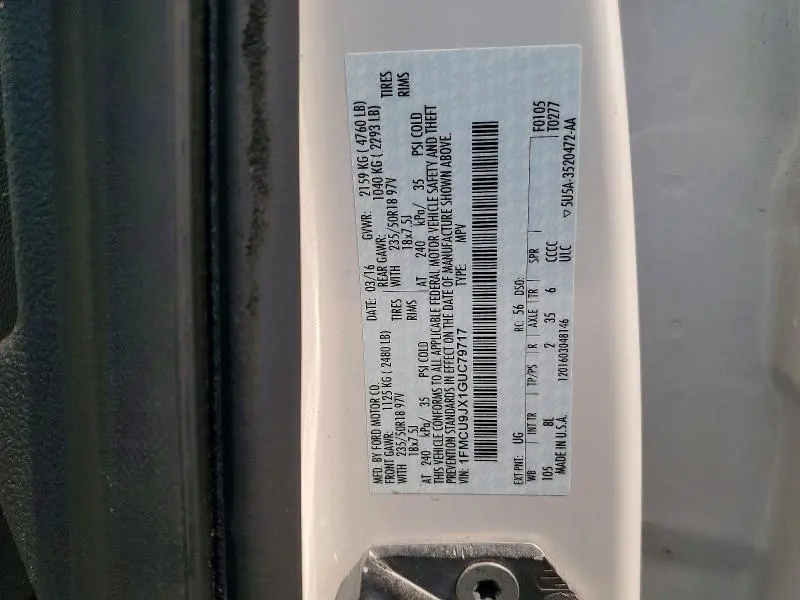 2016 FORD ESCAPE TITANIUM  
