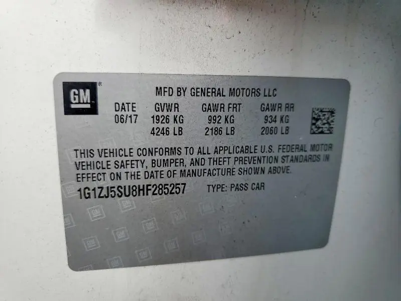 2017 CHEVROLET MALIBU HYBRID  