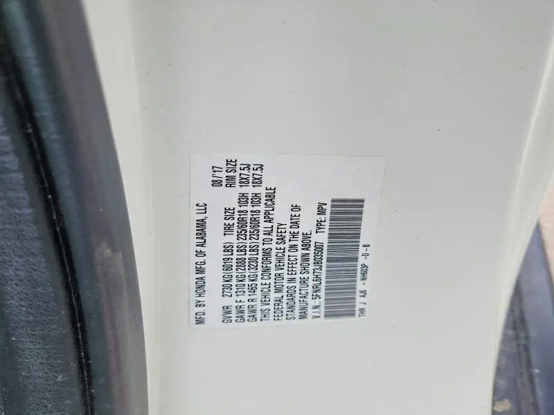 2018 HONDA ODYSSEY EXL  