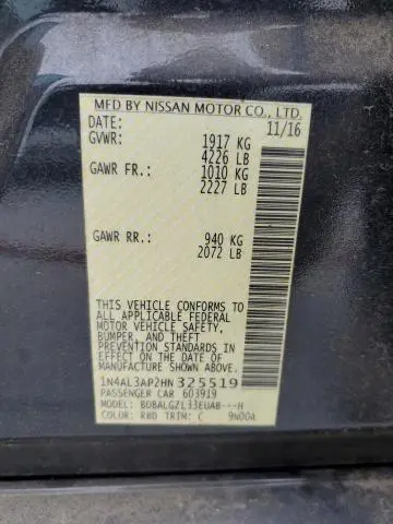 2017 NISSAN ALTIMA 2.5