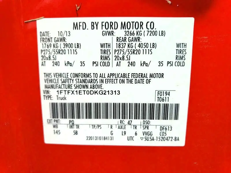 2013 FORD F150 SUPER CAB  