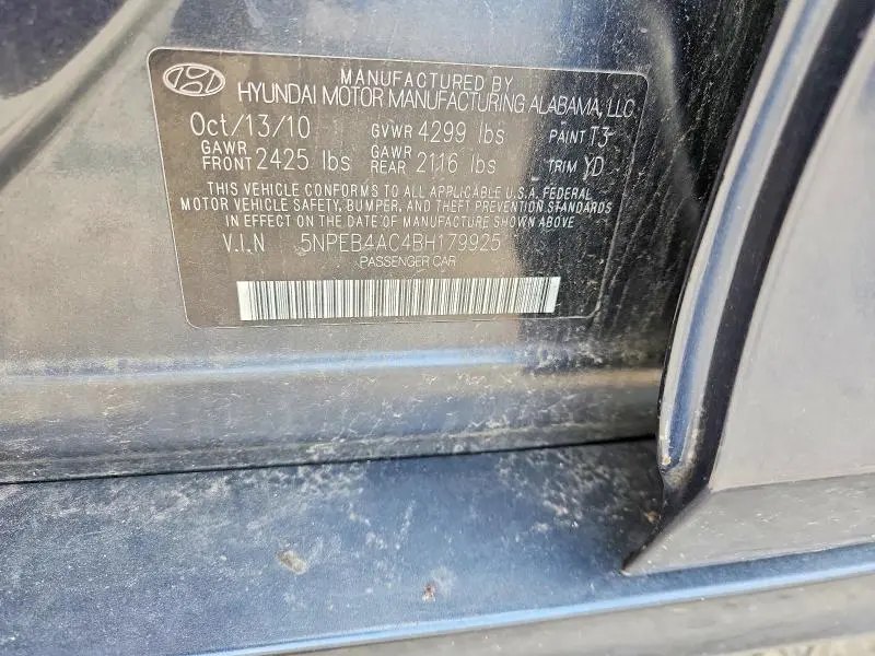 2011 HYUNDAI SONATA GLS  