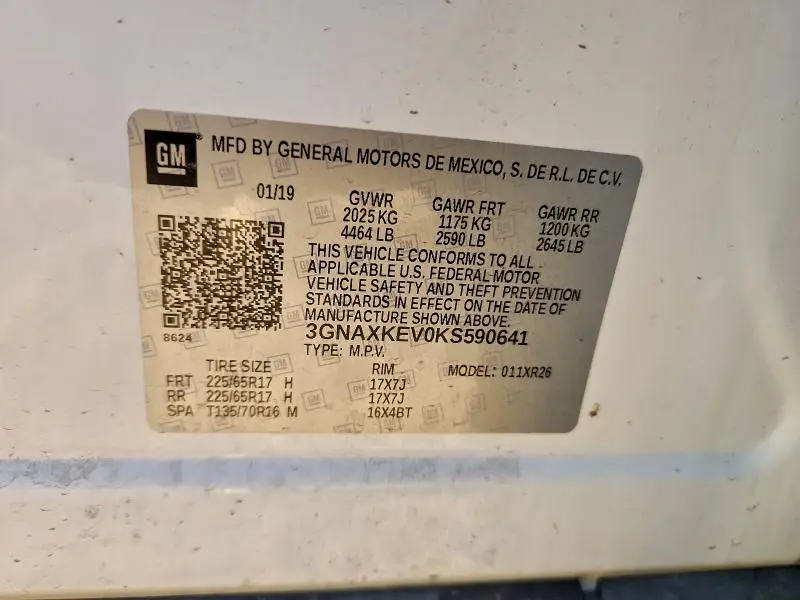 2019 CHEVROLET EQUINOX LT  