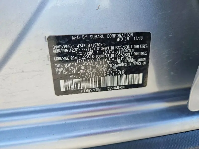 2019 SUBARU CROSSTREK PREMIUM  