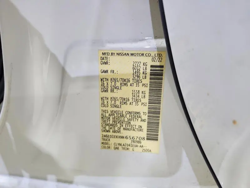 2022 NISSAN FRONTIER S  