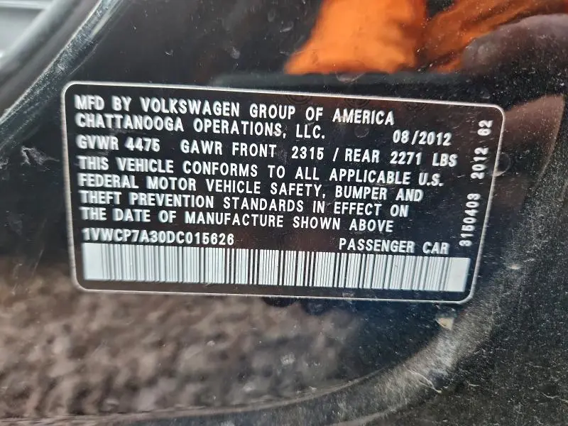 2013 VOLKSWAGEN PASSAT SEL  