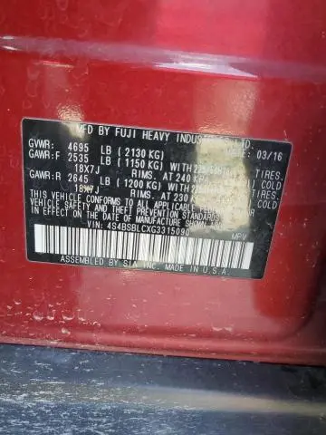 2016 SUBARU OUTBACK 2.5I LIMITED  