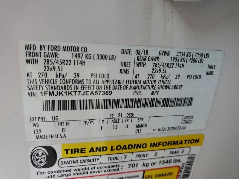 2018 FORD EXPEDITION MAX LIMITED  