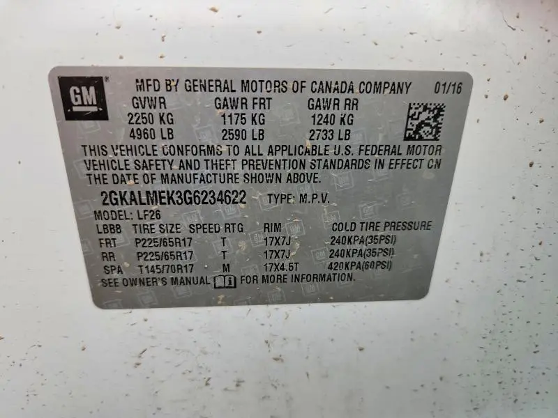 2016 GMC TERRAIN SLE  