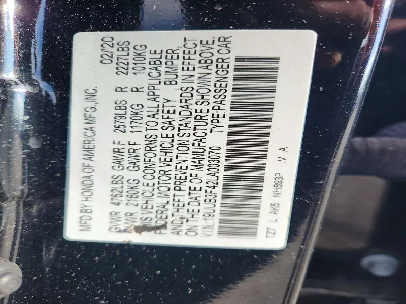 2020 ACURA TLX TECHNOLOGY  