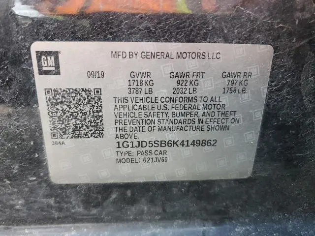 2019 CHEVROLET SONIC LT  