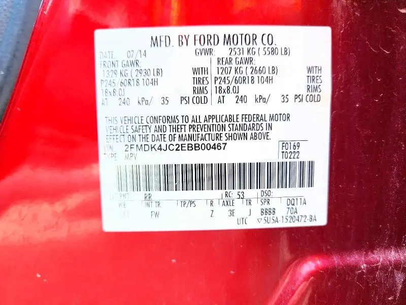 2014 FORD EDGE SEL  