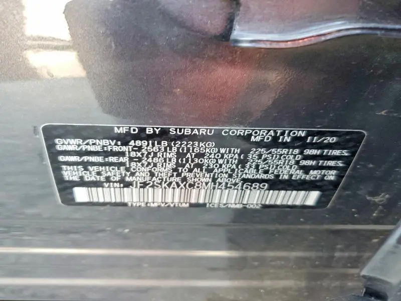 2021 SUBARU FORESTER TOURING  