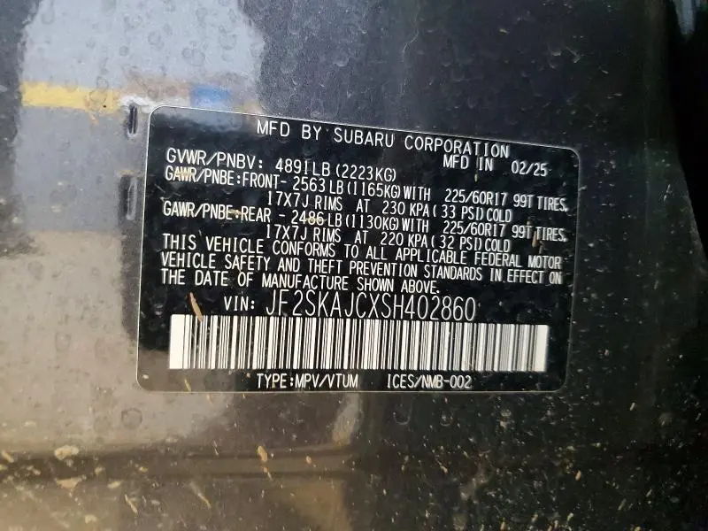 2025 SUBARU FORESTER WILDERNESS  