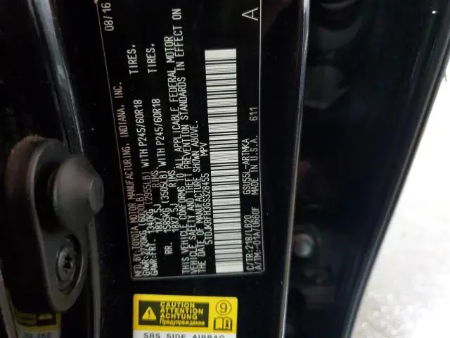 2016 TOYOTA HIGHLANDER XLE  