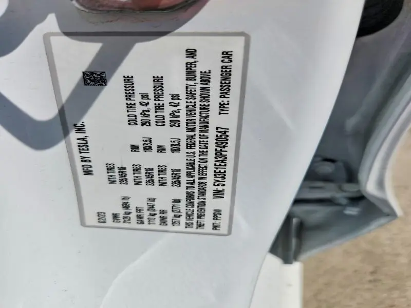2023 TESLA MODEL 3   
