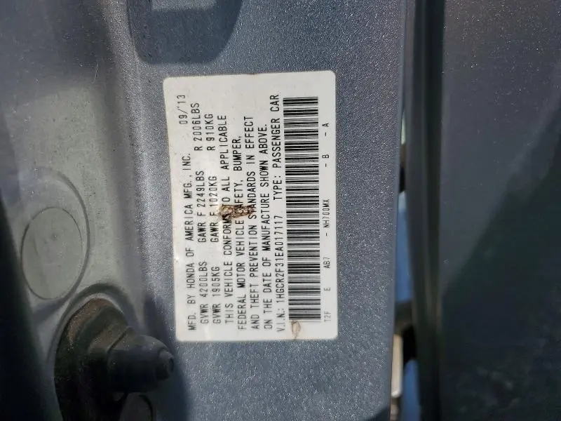 2014 HONDA ACCORD LX  