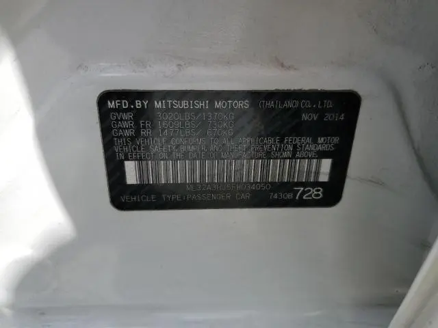 2015 MITSUBISHI MIRAGE DE