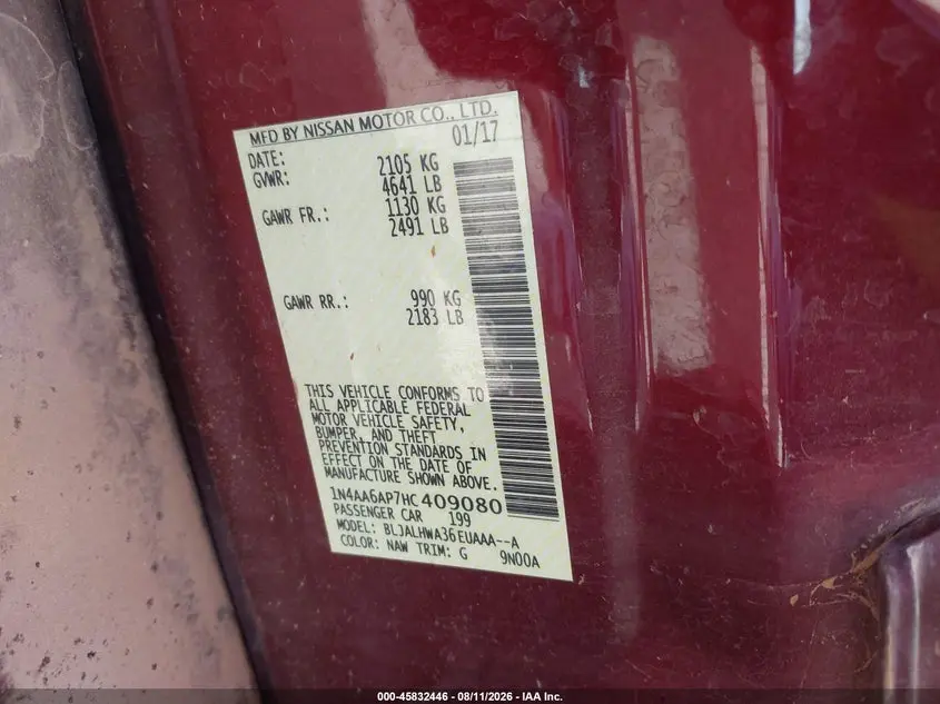 2017 NISSAN MAXIMA 3.5 PLATINUM