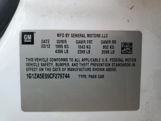2012 CHEVROLET MALIBU LS  