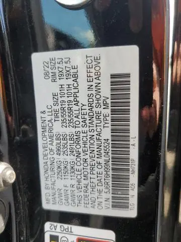 2022 HONDA CR-V TOURING  