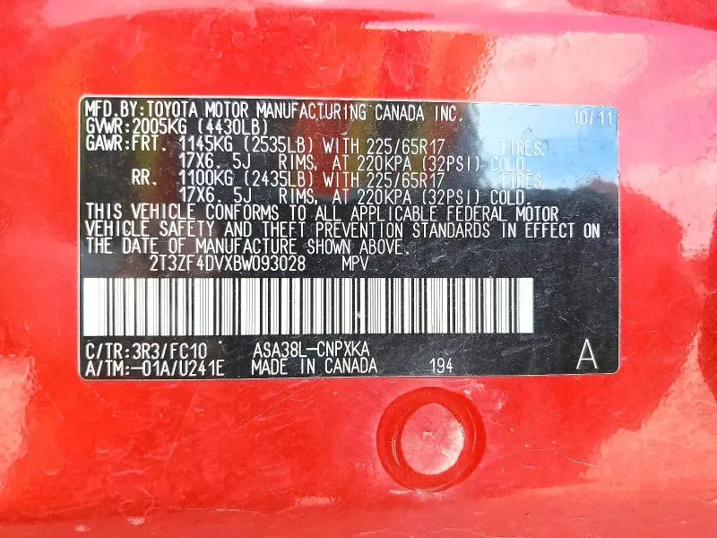 2011 TOYOTA RAV4 BASE  