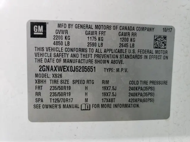 2018 CHEVROLET EQUINOX PREMIER  