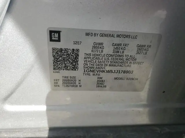 2018 CHEVROLET TRAVERSE LT  