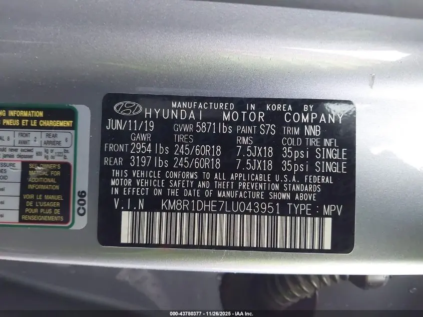 2020 HYUNDAI PALISADE SE