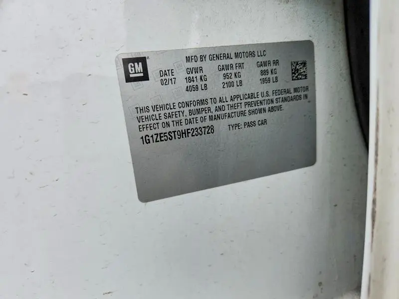 2017 CHEVROLET MALIBU LT  