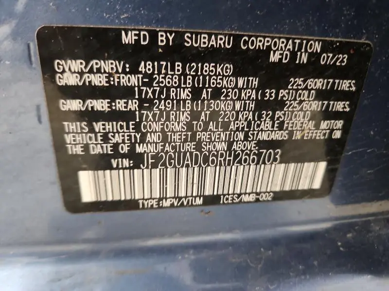 2024 SUBARU CROSSTREK PREMIUM  