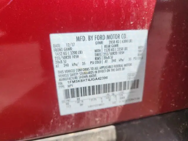 2018 FORD EXPLORER PLATINUM  