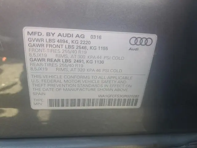 2016 AUDI Q3 PRESTIGE  