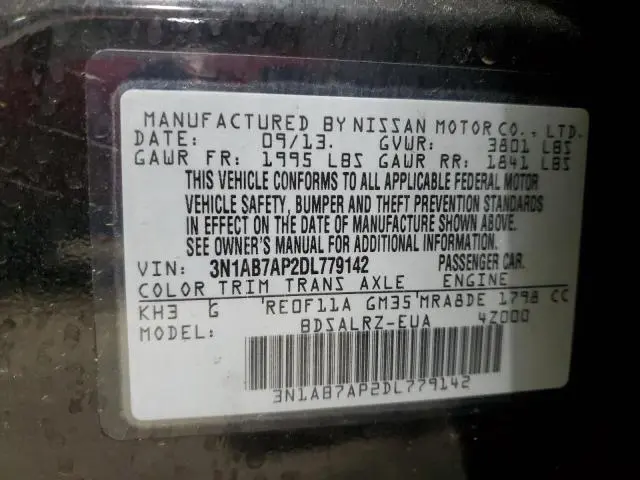 2013 NISSAN SENTRA S  