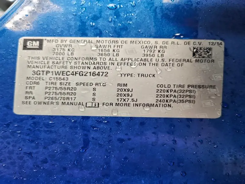 2015 GMC SIERRA C1500 DENALI  