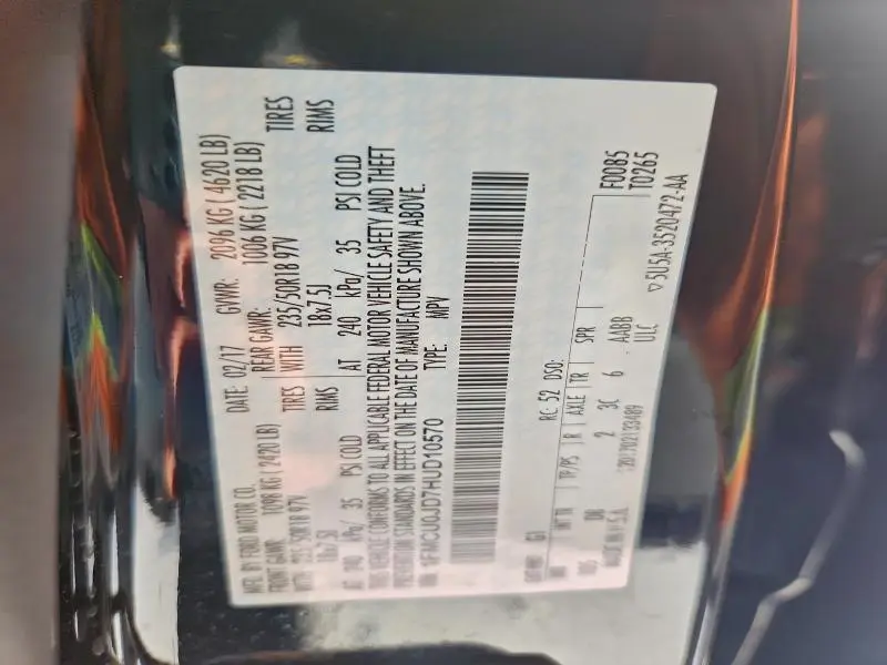 2017 FORD ESCAPE TITANIUM  