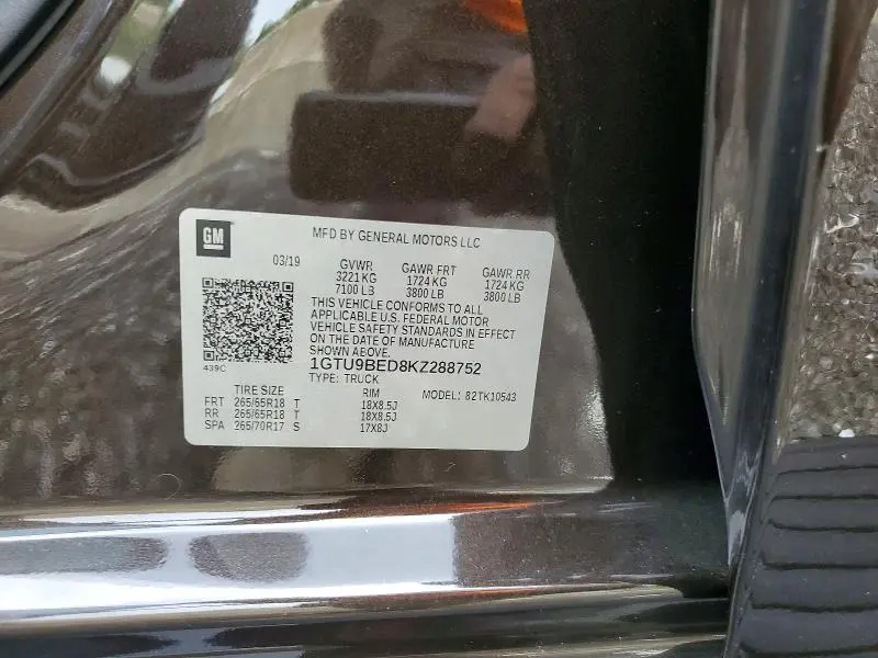 2019 GMC SIERRA K1500 SLE  