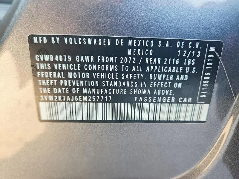 2014 VOLKSWAGEN JETTA BASE  