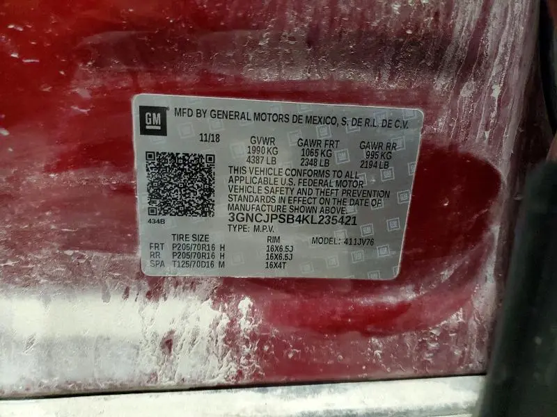 2019 CHEVROLET TRAX 1LT  