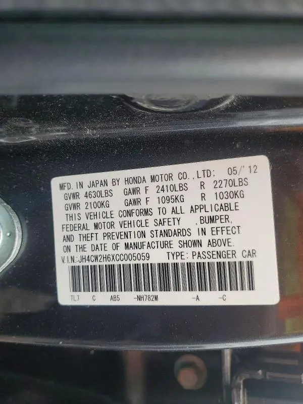 2012 ACURA TSX TECH  