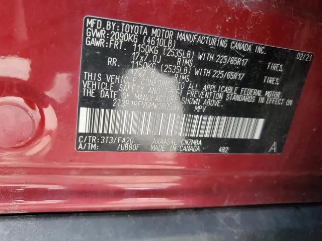 2021 TOYOTA RAV4 XLE  