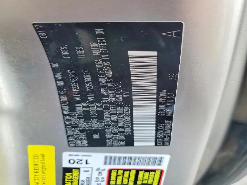 2017 TOYOTA SIENNA XLE 8-PASSENGER  