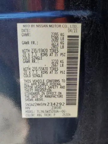 2015 NISSAN MURANO S  