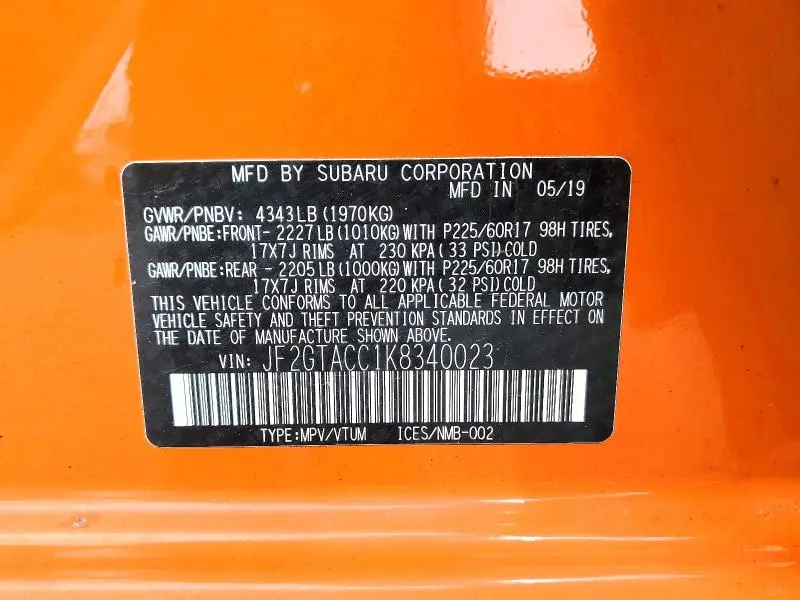 2019 SUBARU CROSSTREK PREMIUM  