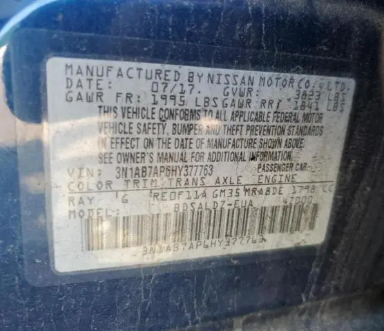 2017 NISSAN SENTRA S  